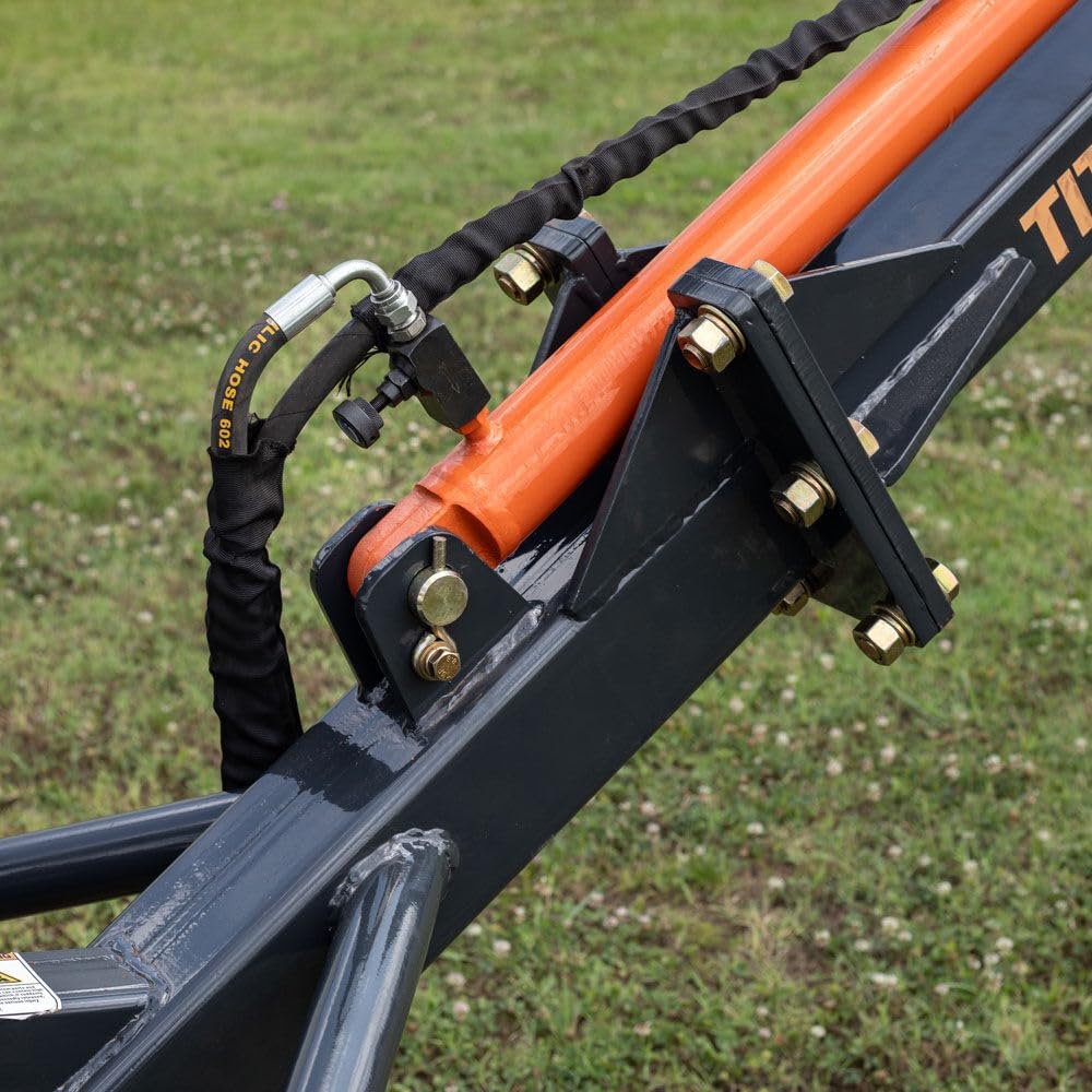 Titan Attachments 26ft Telescoping Hydraulic Truss Boom Jib Crane Fits Skid Steer Quick Tach, 313 Max Reach, 3 Bore x 90.5 Stroke, Easily Lift Hay Bales, Feed, Trusses, Beams, Dry Wallboards