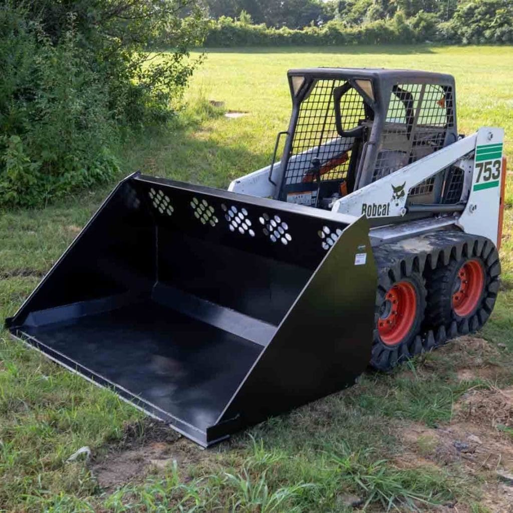 Titan Attachments 84-in High-Vol Light Material Bucket Attachment W/Skid Steer