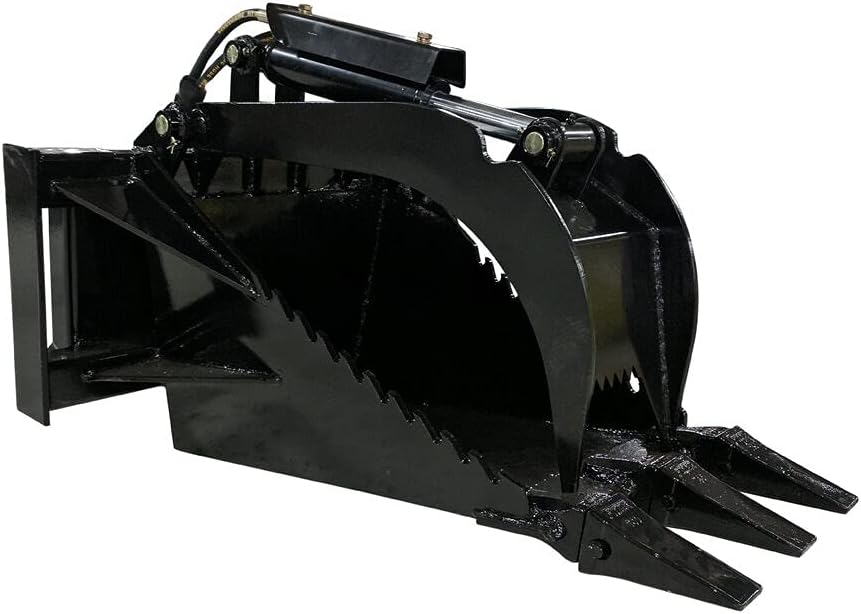 Titan Attachments Mini Skid Steer Stump Bucket Grapple, Quick Tach Mounting Style