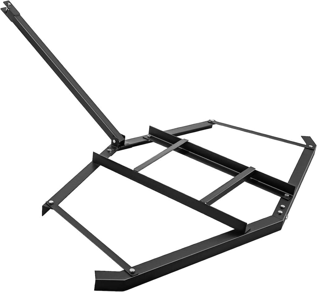 VEVOR Driveway Drag 66 Width, Tow Behind Drag Harrow 35 Length, 4 Height, Driveway Tractor Harrow with 2 Adjustable Bars, Heavy Duty Steel, Driveway Grader for ATV, UTV, Garden Lawn Tractors