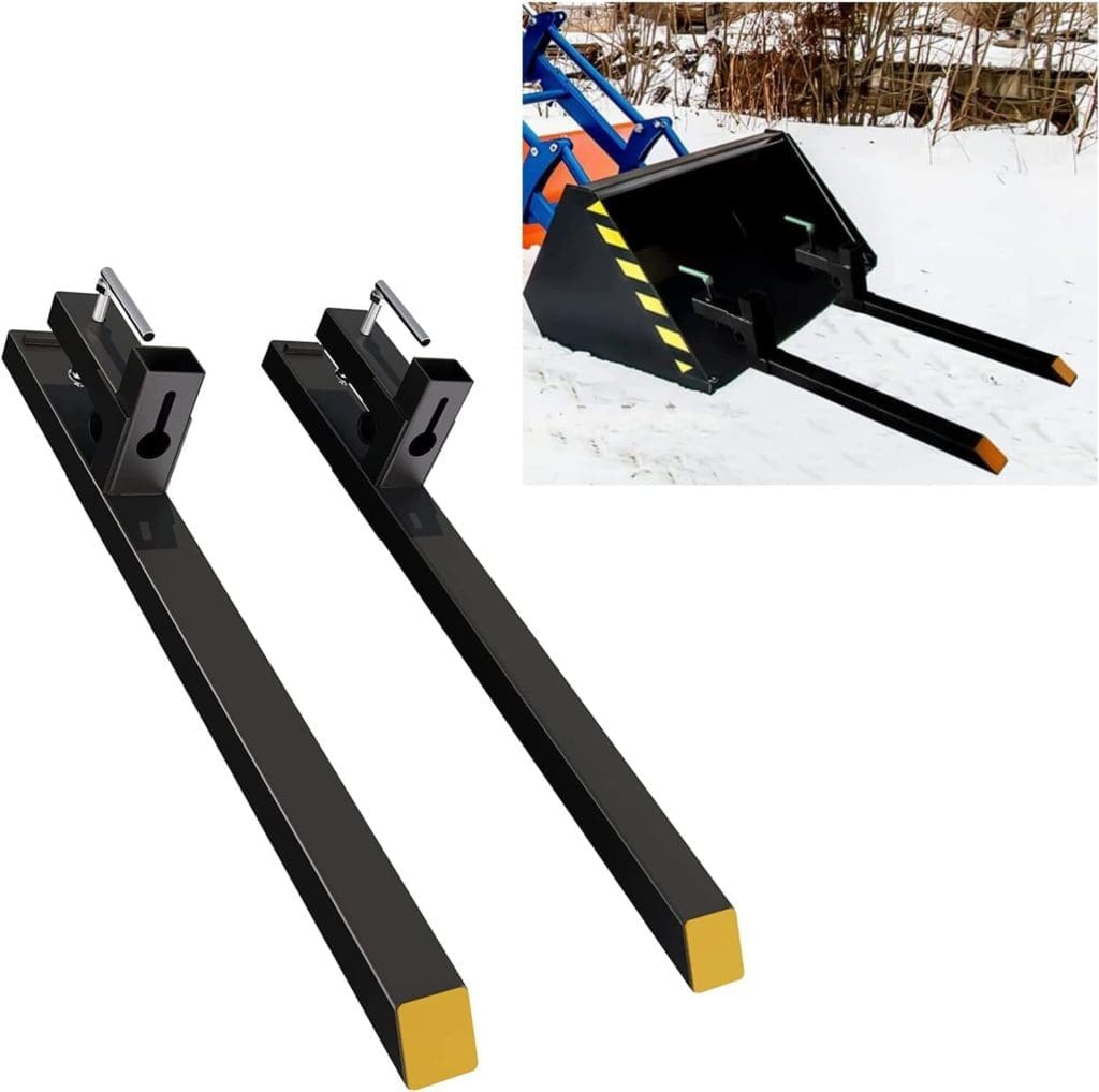 YUNYN Clamp On Pallet Forks, Tractor Forks for Bucket, Pallet Forks for Tractor Bucket, 43 Inch, 1500/2000 LBS, Heavy Duty Pallet Forks, for Tractor Skid Steer Loader Bucket (Size : 43/2000 LBS)