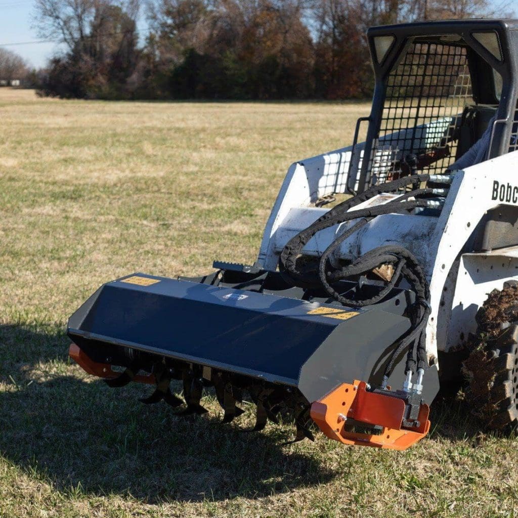 Titan Attachments 60 Heavy-Duty Rotary Tiller Attachment Fits on Skid Steer Quick Tach