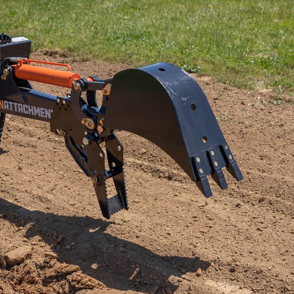 Titan Attachments Skid Steer Fronthoe 10 Bucket and Thumb, Excavator Attachment Bobcat Loader