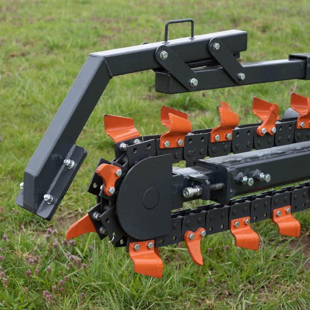 Titan Attachments Trencher Skid Steer Attachment 36in Depth x 6in Wide Rock Chain