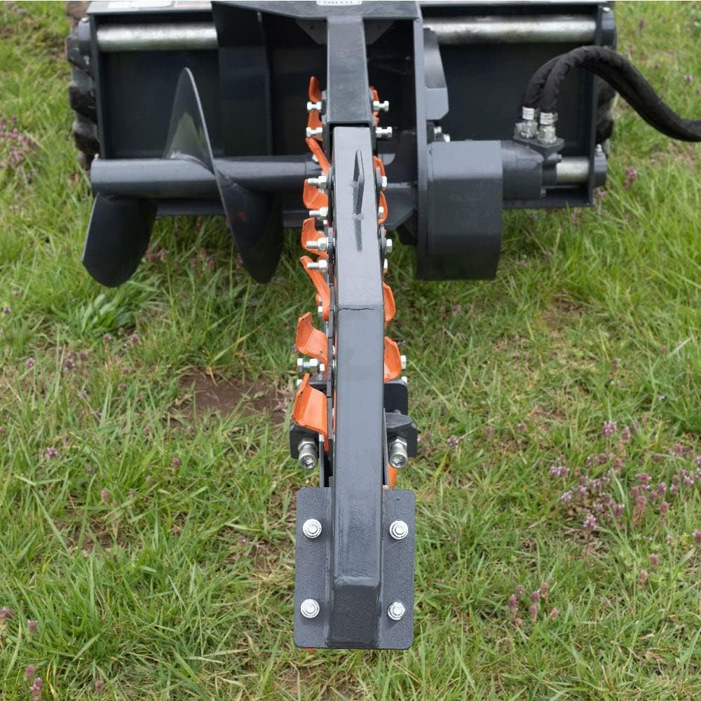 Titan Attachments Trencher Skid Steer Attachment 36in Depth x 6in Wide Rock Chain