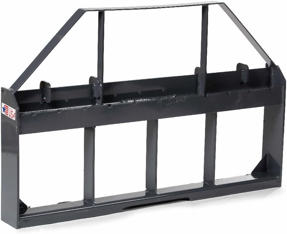 Titan Attachments UA Pallet Fork Frame Only Attachment, USA Made, Rate 4,000 LB, Skid Steer Quick Tach Tractor